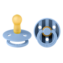 BIBS STUDIO COLOUR 條紋圓形乳膠玩咀 兩件裝