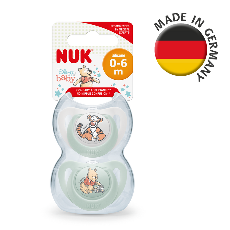 【公價貨品】迪士尼小熊維尼矽膠安撫奶嘴連盒2個裝