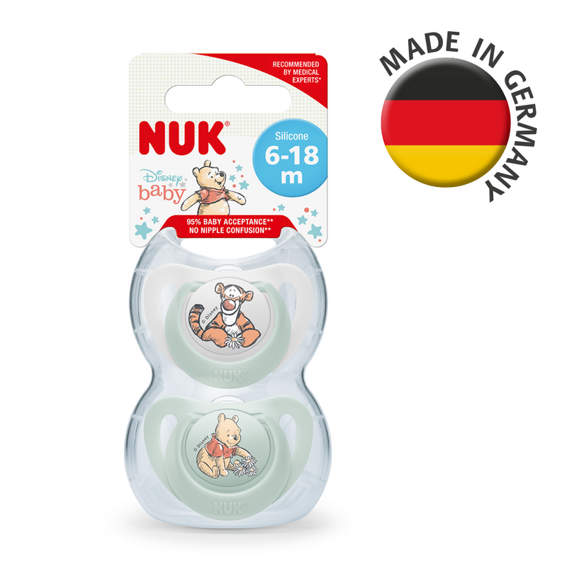 【公價貨品】迪士尼小熊維尼矽膠安撫奶嘴連盒2個裝