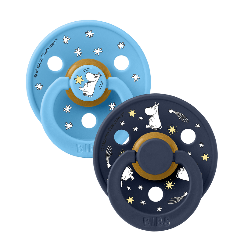 BIBS COLOUR 姆明系列 - 圓形乳膠玩咀 6-18m 兩件裝