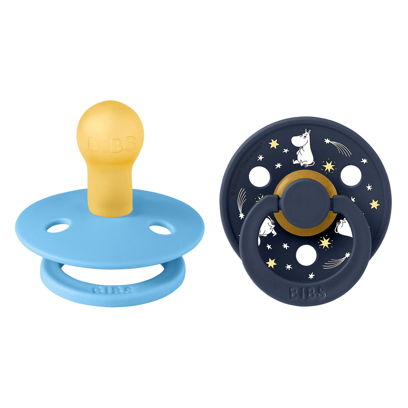 BIBS COLOUR 姆明系列 - 圓形乳膠玩咀 0-6m 兩件裝