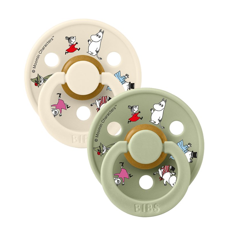 BIBS COLOUR 姆明系列 - 圓形乳膠玩咀 0-6m 兩件裝