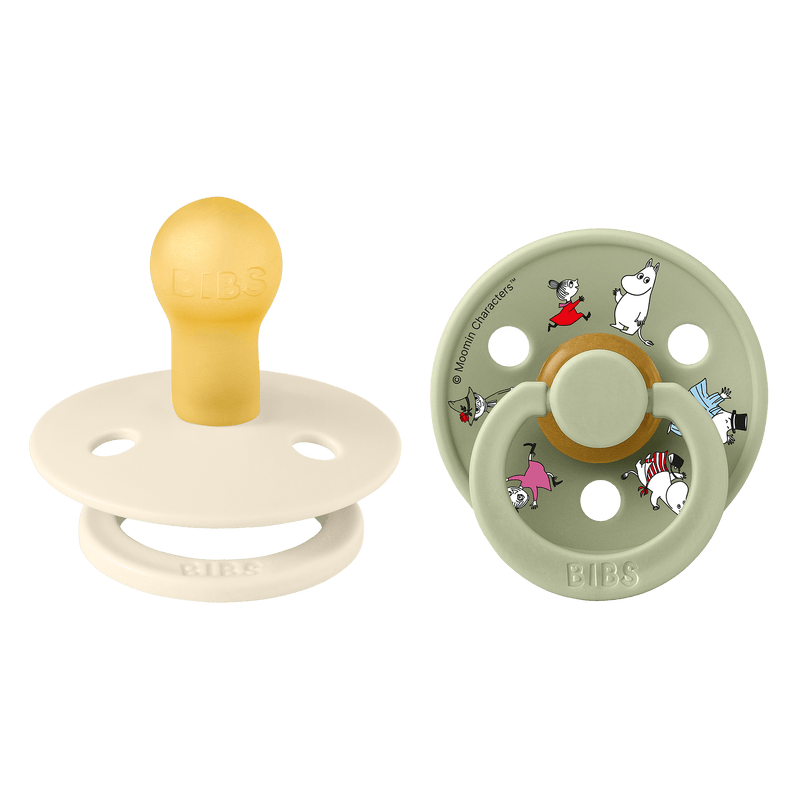 BIBS COLOUR 姆明系列 - 圓形乳膠玩咀 0-6m 兩件裝