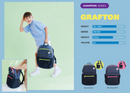 【公價貨品】KAGS GRAFTON 2 系列 小學生專用人體工學超輕護脊書包 - 炭灰/ 螢光粉紅