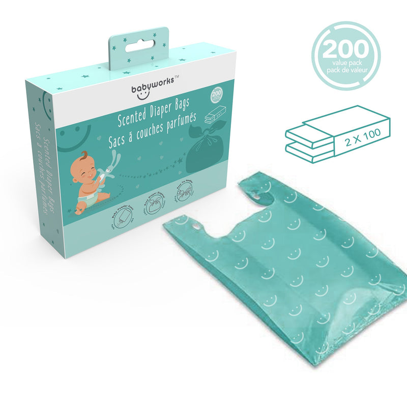 BABYWORKS 尿片即棄香氣膠袋- 200片 X3件