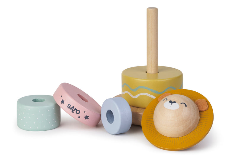 SARO BABY WOODEN STACKING TOY 木製小獅疊疊樂