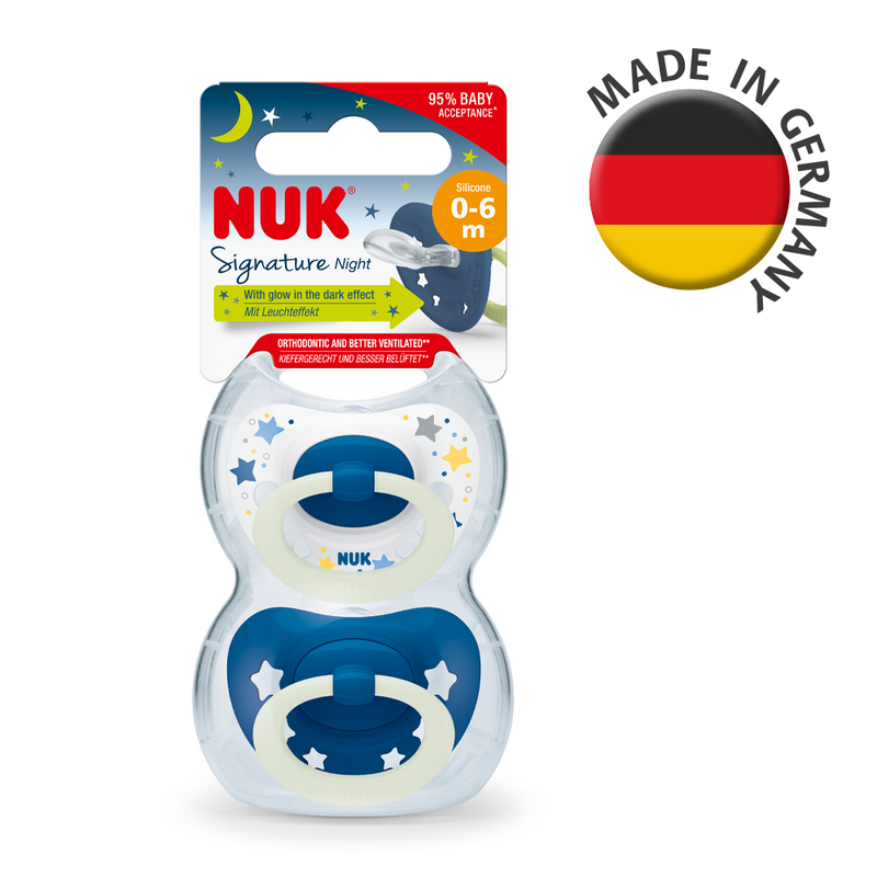 【公價貨品】夜光印花矽膠安撫奶嘴連盒2個裝