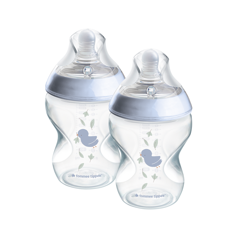 【公價貨品】TOMMEE TIPPEE  NATURAL START PP 印花奶瓶附超柔軟中流量奶嘴 260ML X2