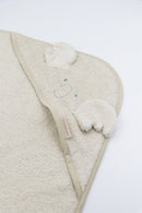 BAMBOOM 嬰兒連帽浴巾連沐浴手套75X75CM-樹熊/灰色