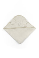 BAMBOOM 嬰兒連帽浴巾連沐浴手套75X75CM-樹熊/灰色