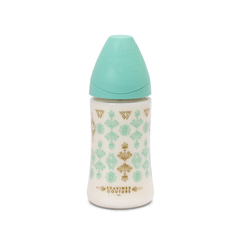 HAUTE 奶瓶270ML+矽膠奶嘴0M+ (淺藍/紫色/綠色-凸壓)