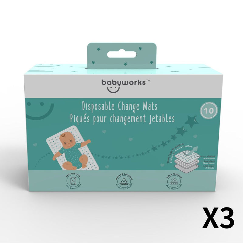 BABYWORKS 即棄換片墊 - 10片 X3件