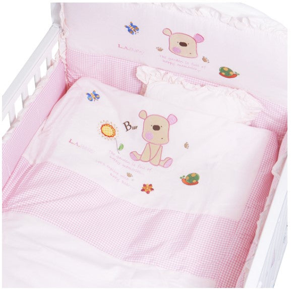 LA BABY 2200 嬰兒木床 (原木/白色) 送床褥 + 床上套裝7件裝 (4選1)