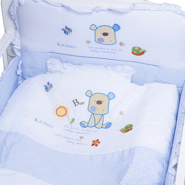 LA BABY 90 嬰兒木床(原木/白色) 送床褥 + 床上套裝7件裝 (4選1)