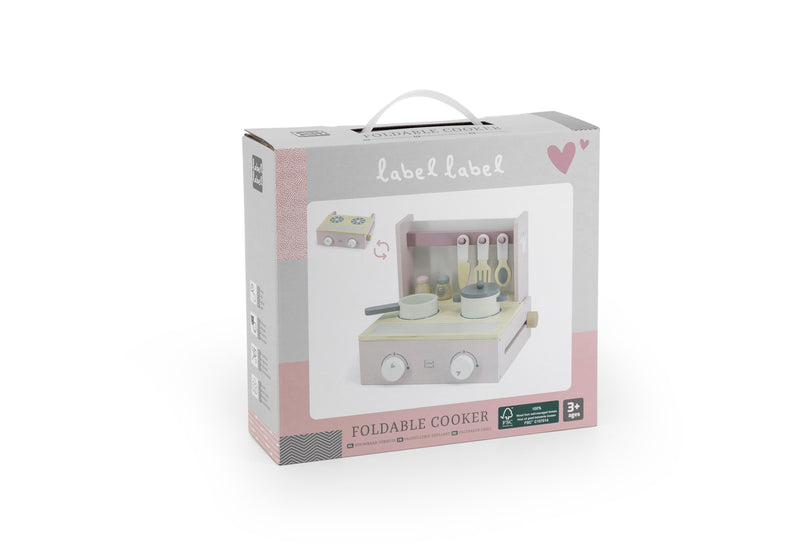 LABEL LABEL 木製可摺疊煮食爐玩具
