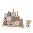 LABEL LABEL 木製層層疊積木屋-卡其