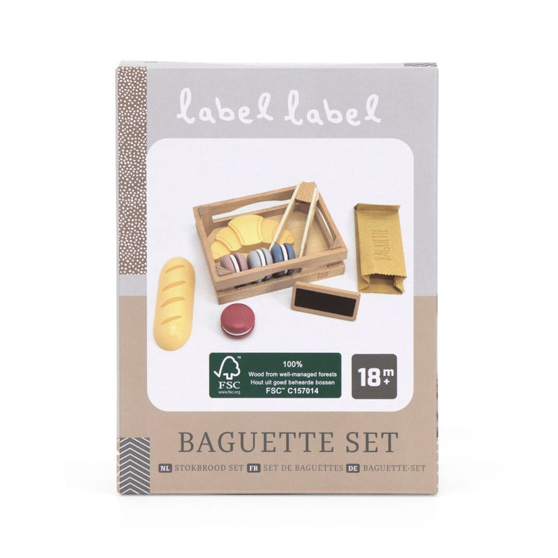 LABEL LABEL 木製法包及馬卡龍玩具套裝