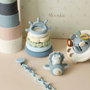 MOONKIE 寶寶探索感官玩具禮盒 (恐龍海藍/兔子霧粉)