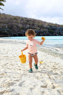 LASSIG 兒童短袖防曬游泳上衣(豹/粉紅)