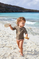 LASSIG 兒童短袖防曬游泳上衣(太陽/啡色)