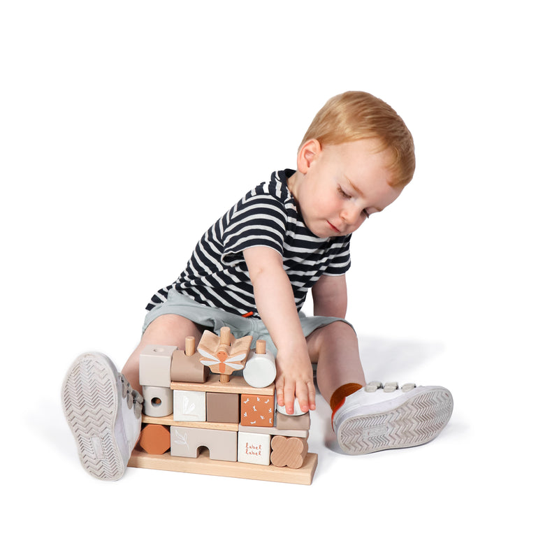 LABEL LABEL 木製堆疊塔-粉藍