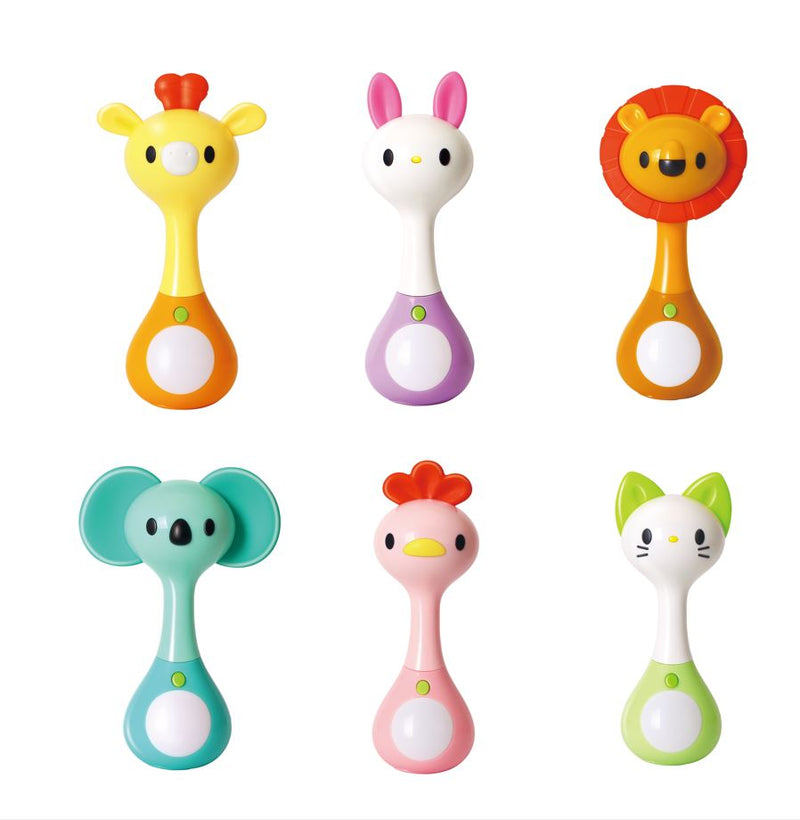 HOLA MINI RATTLE WITH MUSIC / LIGHT  迷你動物音樂發光搖鈴