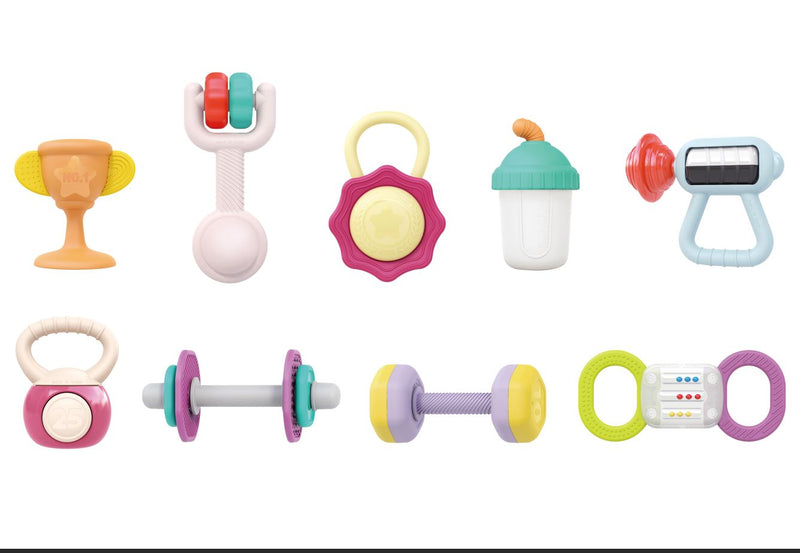 HOLA 9 GYM TEETHERS & RATTLES  健身裝備牙膠搖鈴 (9 件裝)