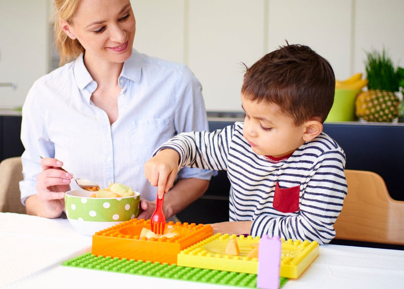 積木幼兒餐具禮盒 + 多元益智學習積木 (4件裝)