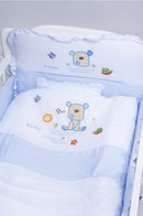 LA BABY 向日葵花園7件嬰兒床上套裝 M (米白/藍色/粉色)