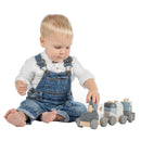 LABEL LABEL 木製層層疊火車-粉藍/粉紅