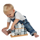 LABEL LABEL 木製層層疊積木屋-粉藍/粉紅