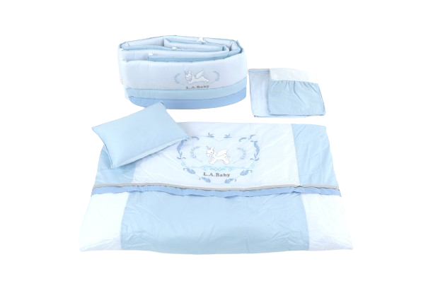 飛馬小天使 6件嬰兒床上套裝 (L/藍)