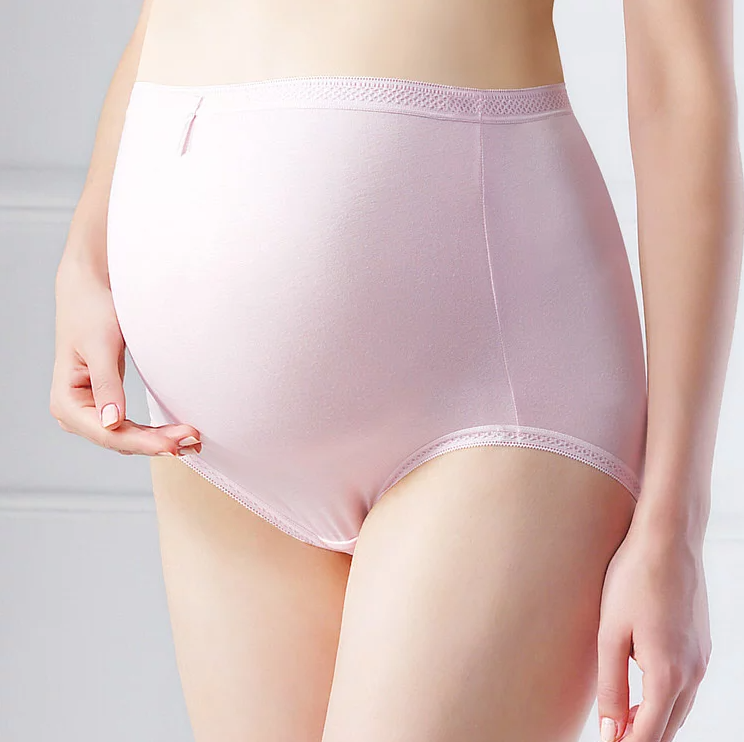 高彈性孕婦褲 (白/ 粉紅色)