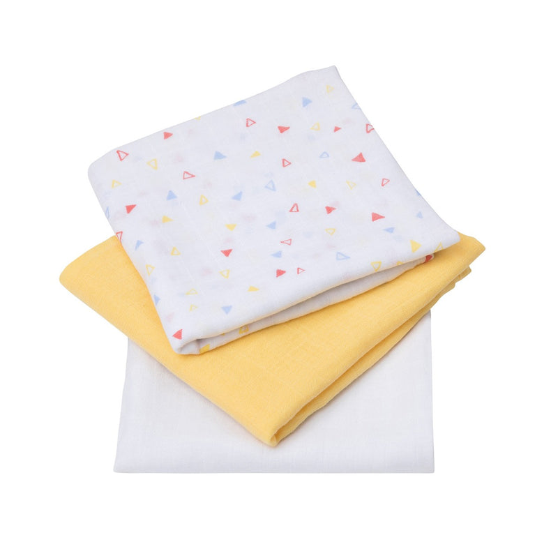 超柔軟透氣竹纖維包巾套裝(3件裝)-粉黃