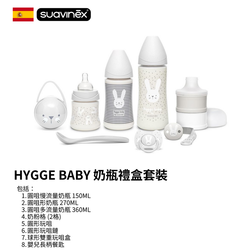 HYGGE BABY 奶瓶禮盒套裝 0-6M  (粉紅/薄荷/灰色)