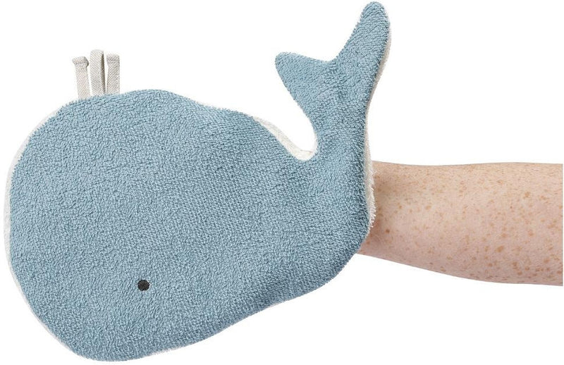 fehnNATUR 有機棉鯨魚沐浴毛巾連手套