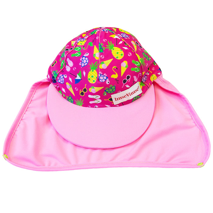 防UV游泳帽（粉紅色印花）