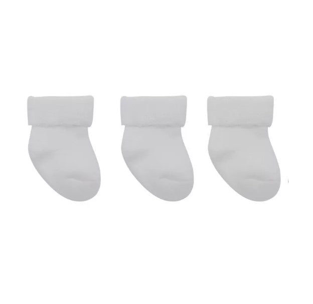 嬰兒襪仔3對套裝 (白) (1-6M)