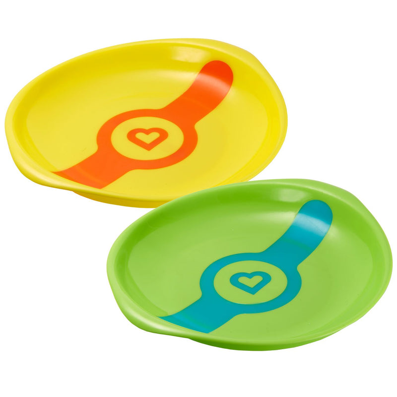 感溫幼兒餐碟（2件裝）(綠橙/綠黃 隨機發貨)